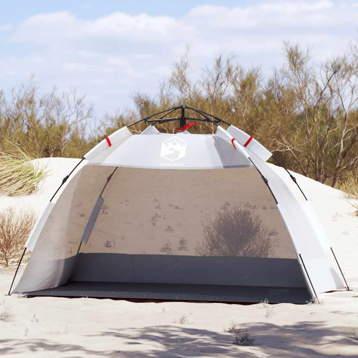 Grey Vidaxl Beach Tent 2-Person Quick Release Waterproof