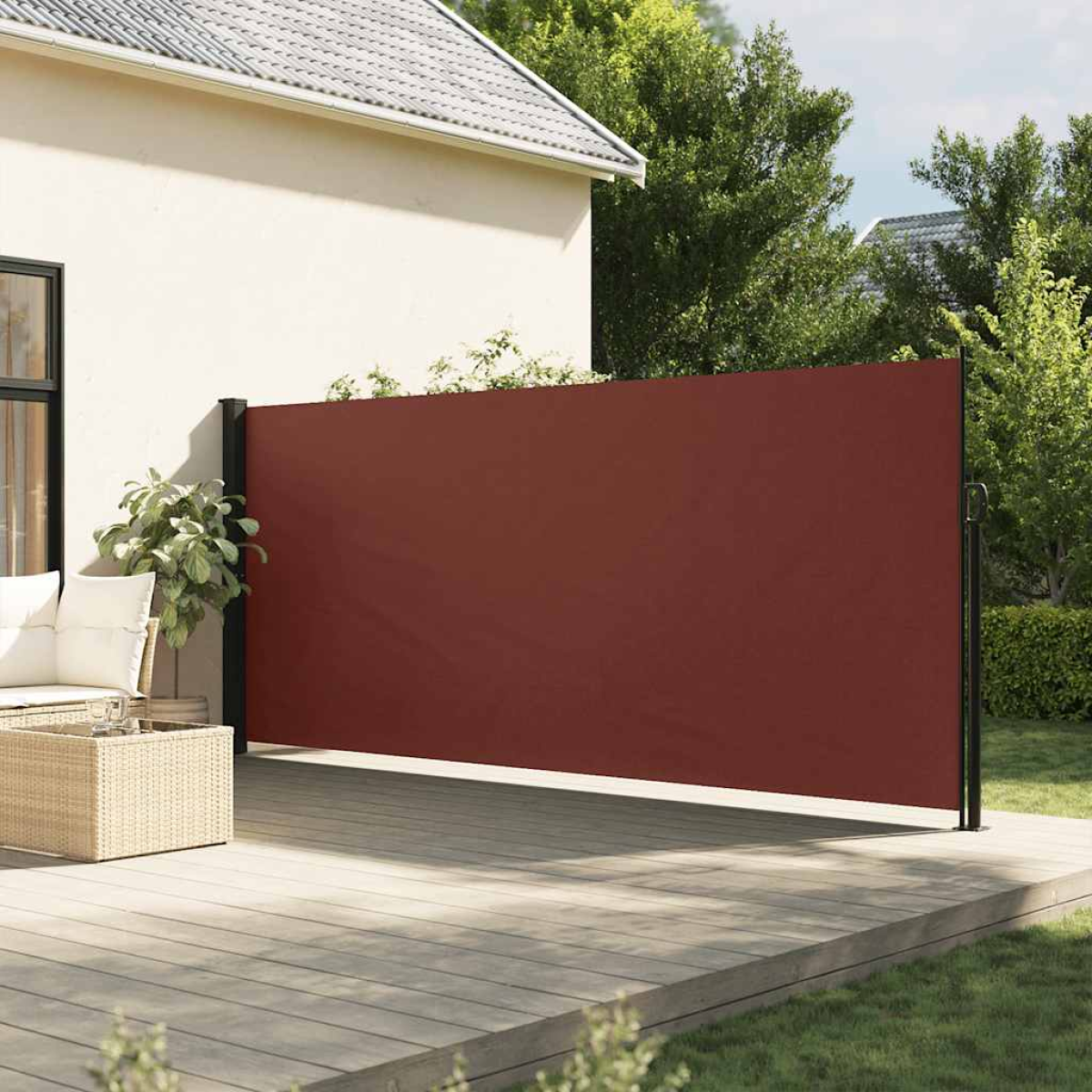 Brown Vidaxl Retractable Side Awning 180X500 Cm
