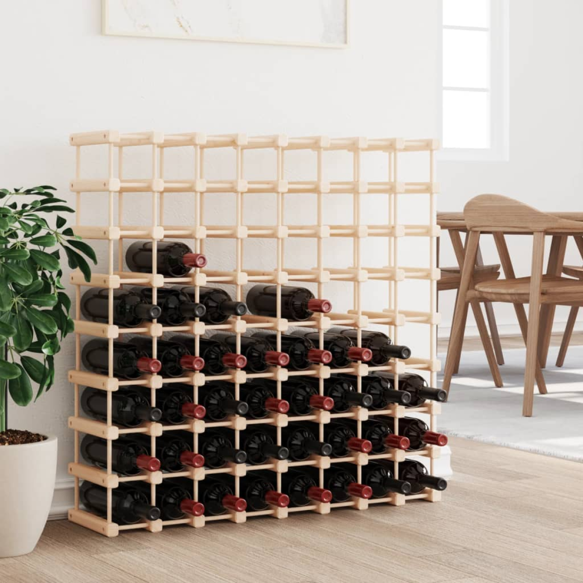 Grain Vidaxl Wine Rack For 72 Bottles 90.5X23x90.5 Cm Solid Wood Pine