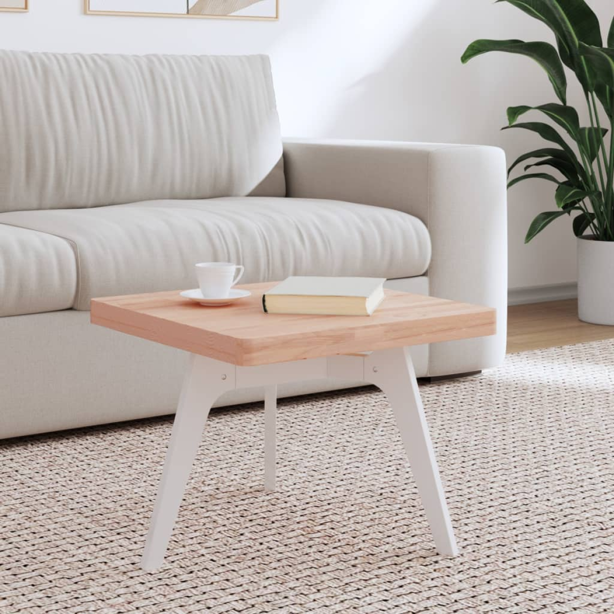 Grain Vidaxl Table Top 50X50x4 Cm Square Solid Wood Beech