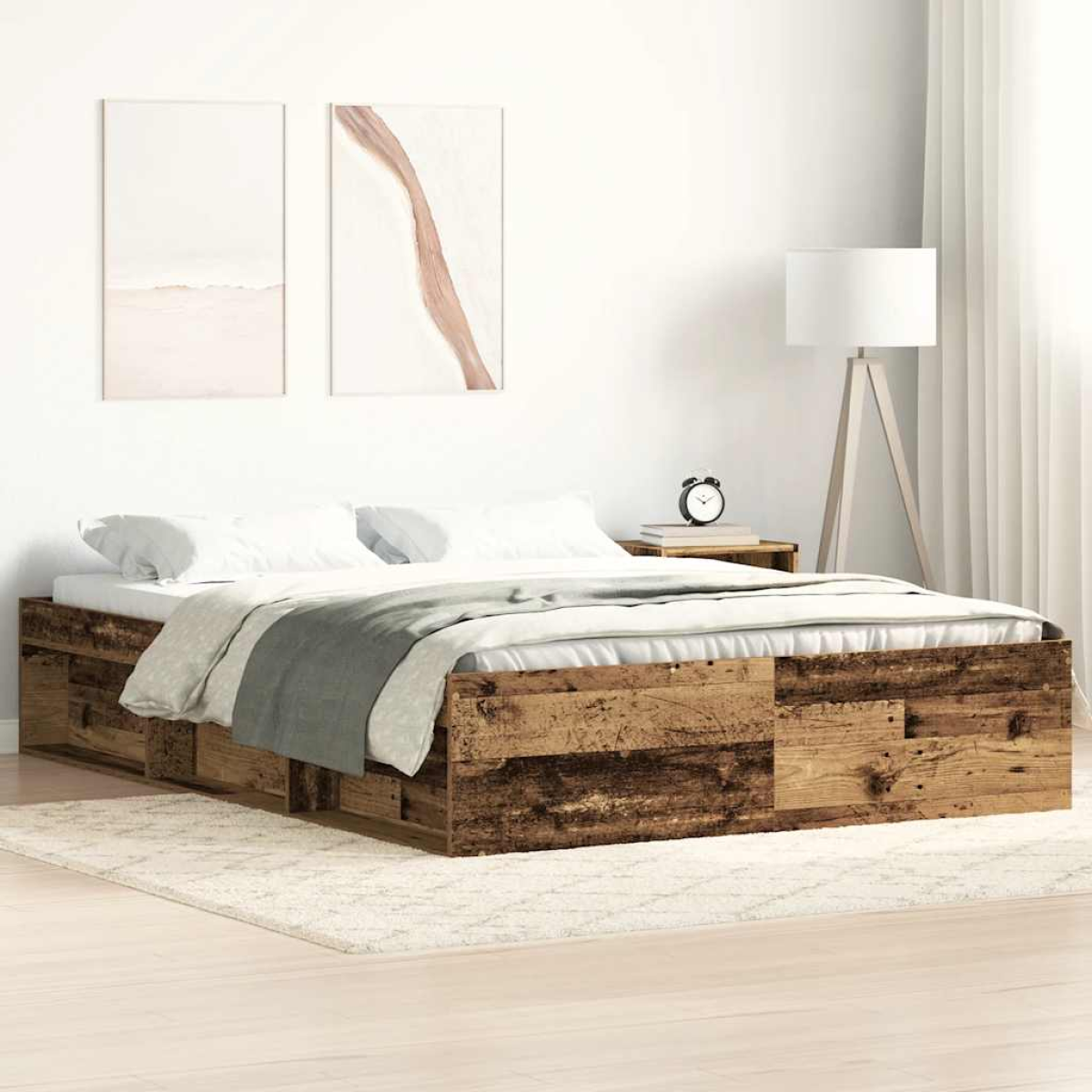 vidaXL Bed Frame without Mattress Old Wood 160x200cm Engineered Wood