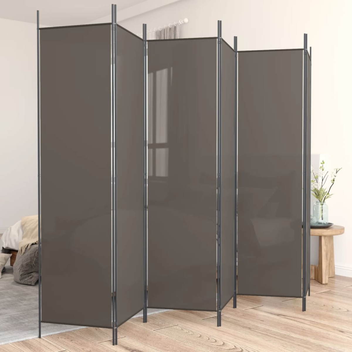 Anthracite Vidaxl 6-Panel Room Divider 300X200 Cm Fabric