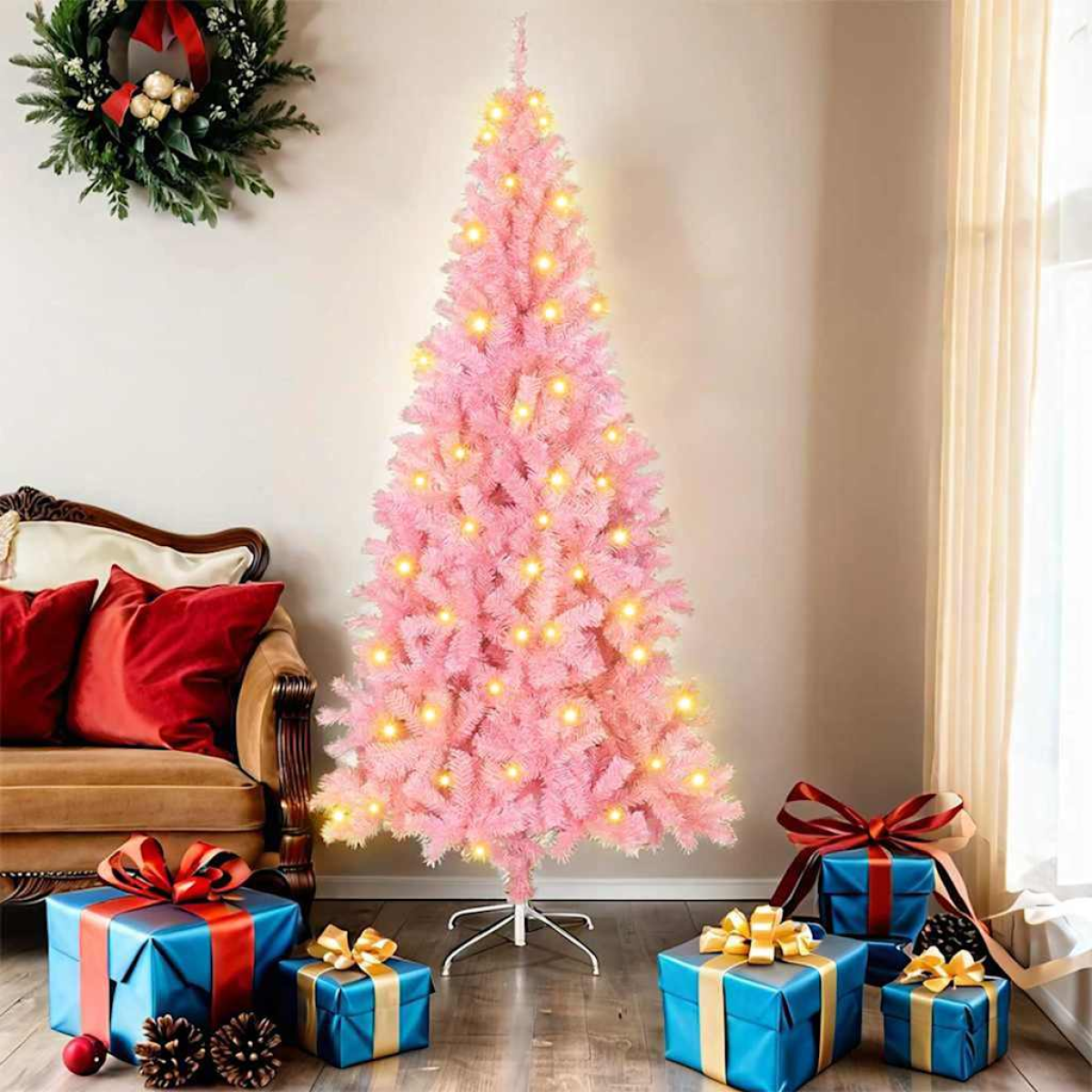 Pink Vidaxl Artificial Christmas Trees 180 Cm Pvc