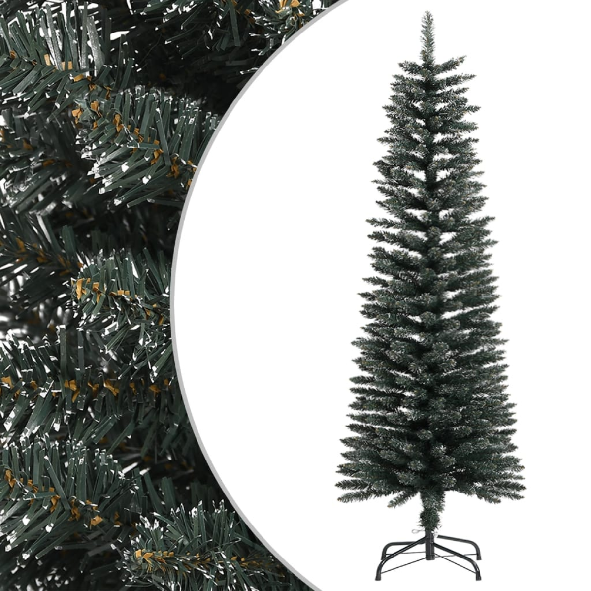 Vidaxl Green Artificial Slim Christmas Tree With Stand 120 Cm Pvc