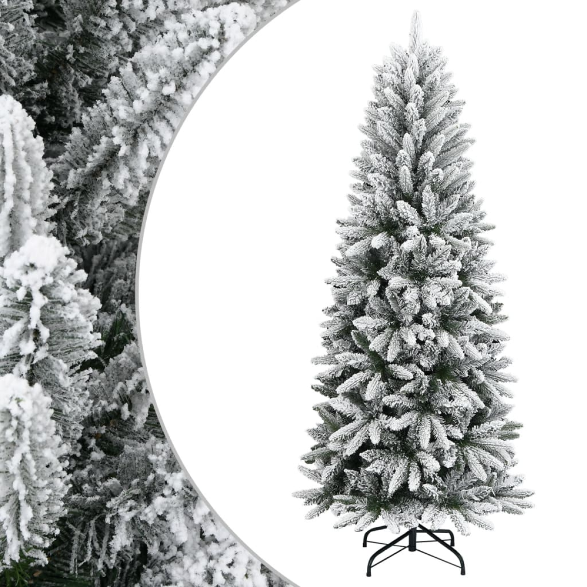 White/Green Vidaxl Artificial Christmas Tree With Flocked Snow 180 Cm Pvc&Pe