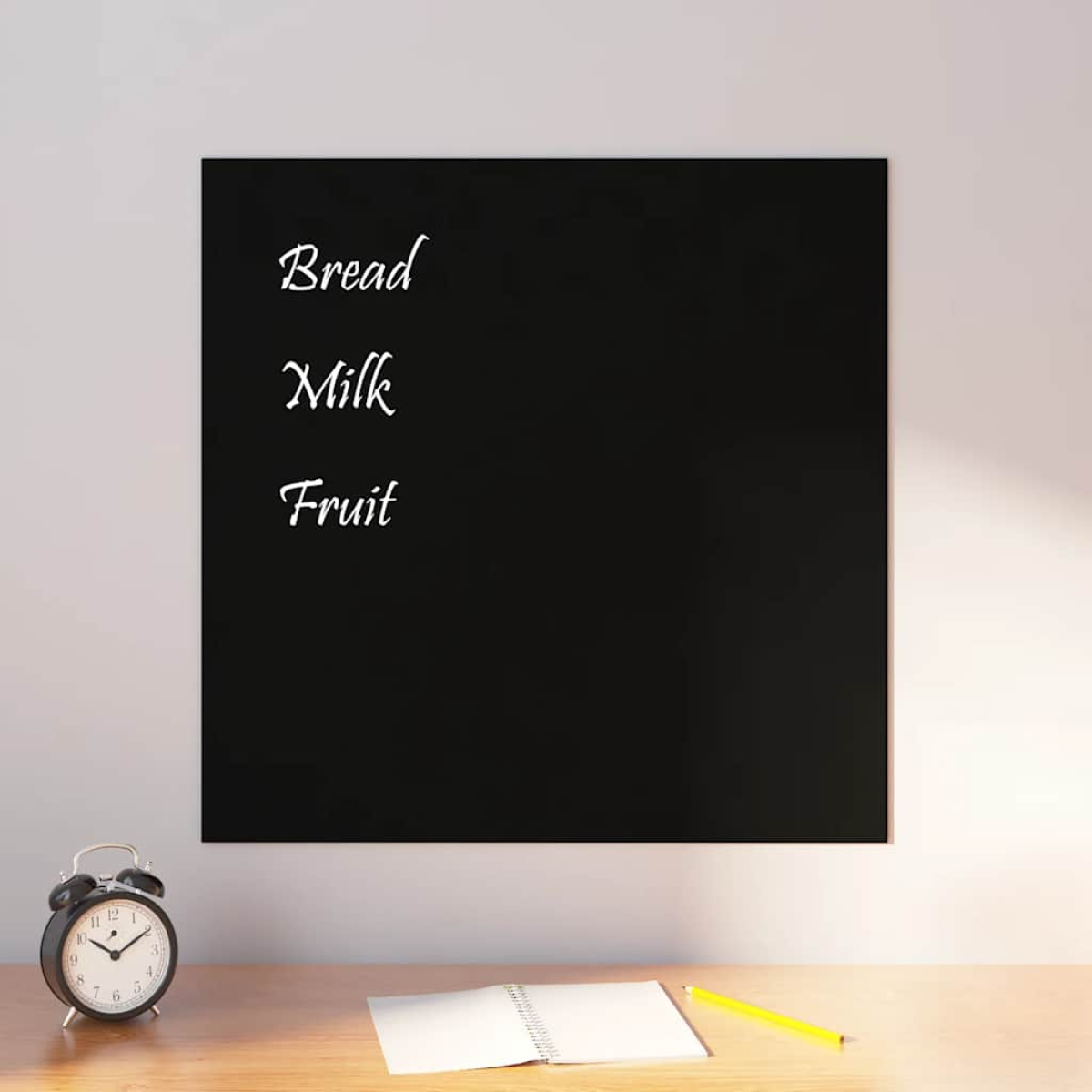Black Vidaxl Wall-Mounted Magnetic Board 60X60 Cm Tempered Glass