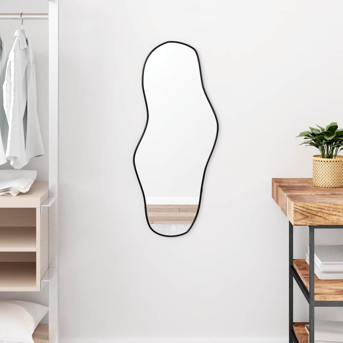 Black Vidaxl Wall Mirror 80X35 Cm