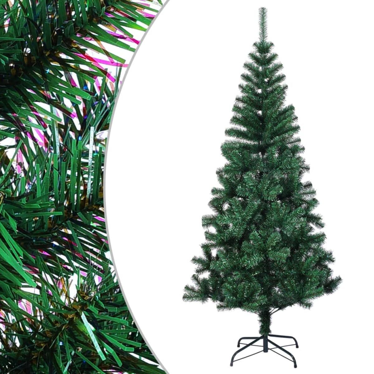 Green Vidaxl Artificial Christmas Tree With Iridescent Tips 180 Cm Pvc