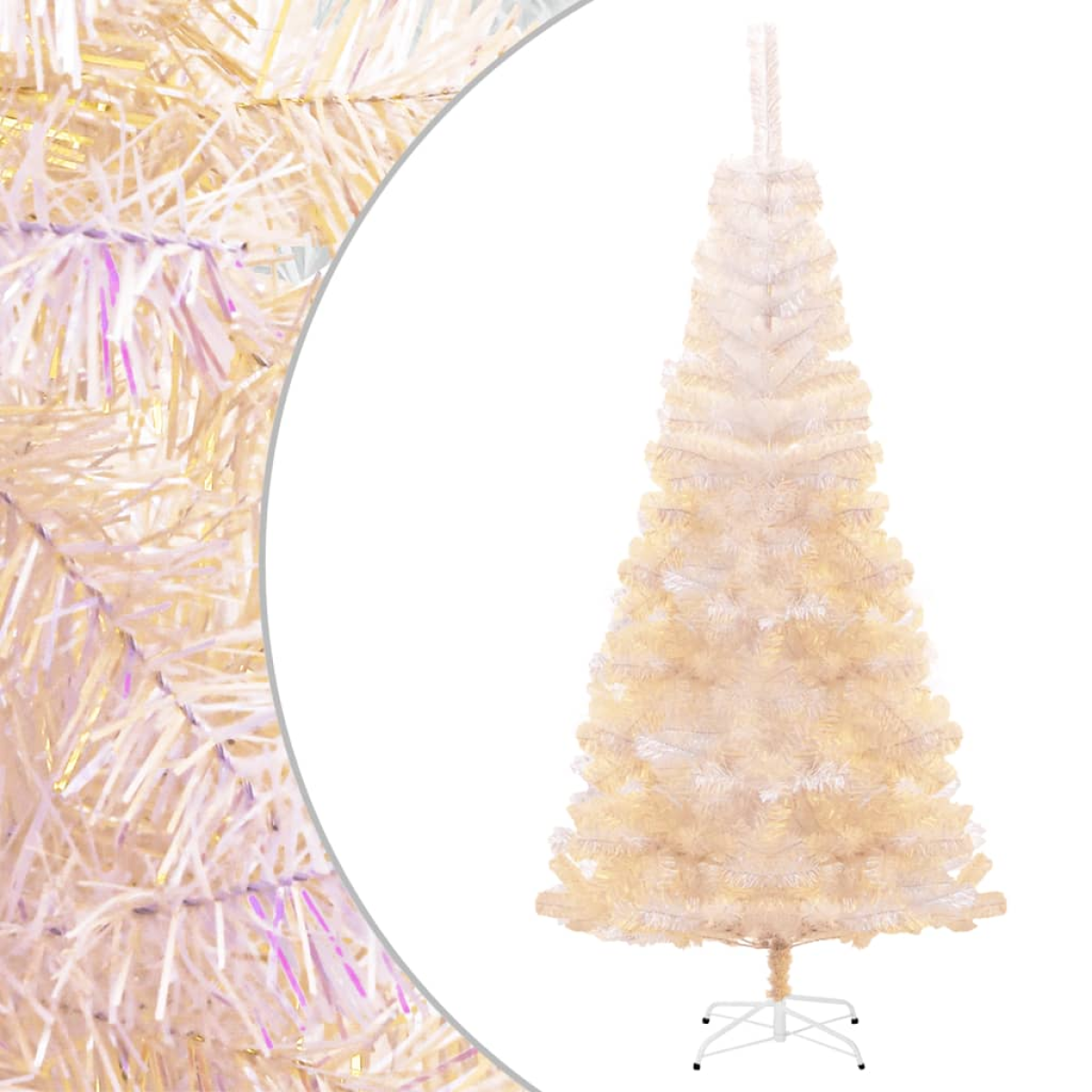 White Vidaxl Artificial Christmas Tree With Iridescent Tips 240 Cm Pvc