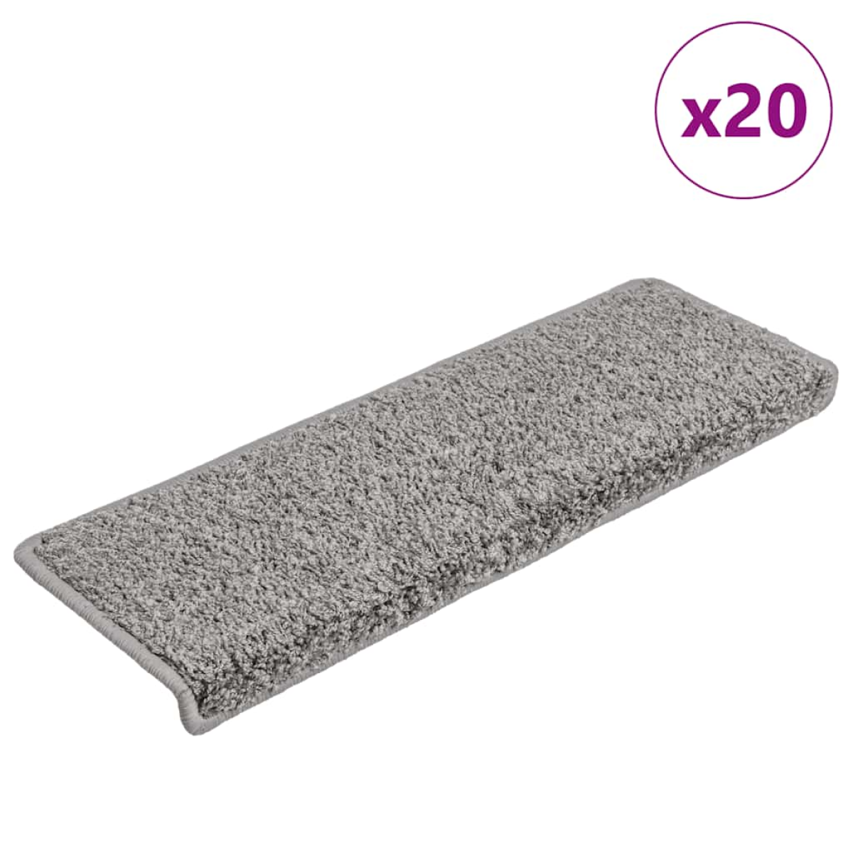Vidaxl Grey Stair Mats 20 Pcs 65X21x4 Cm Rectangular Edge