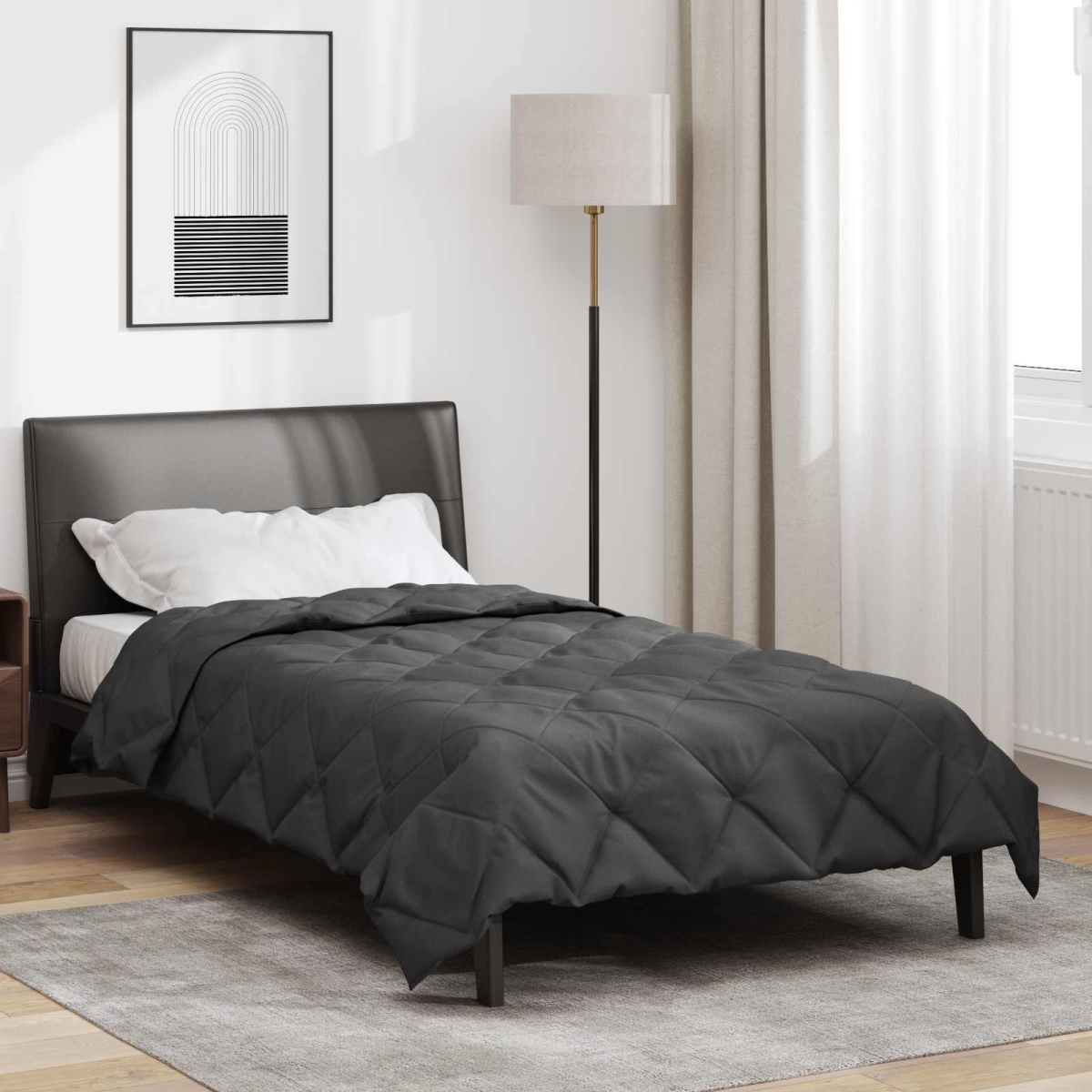 Vidaxl Anthracite Full Year Duvet 200 X 140 Cm Microfiber