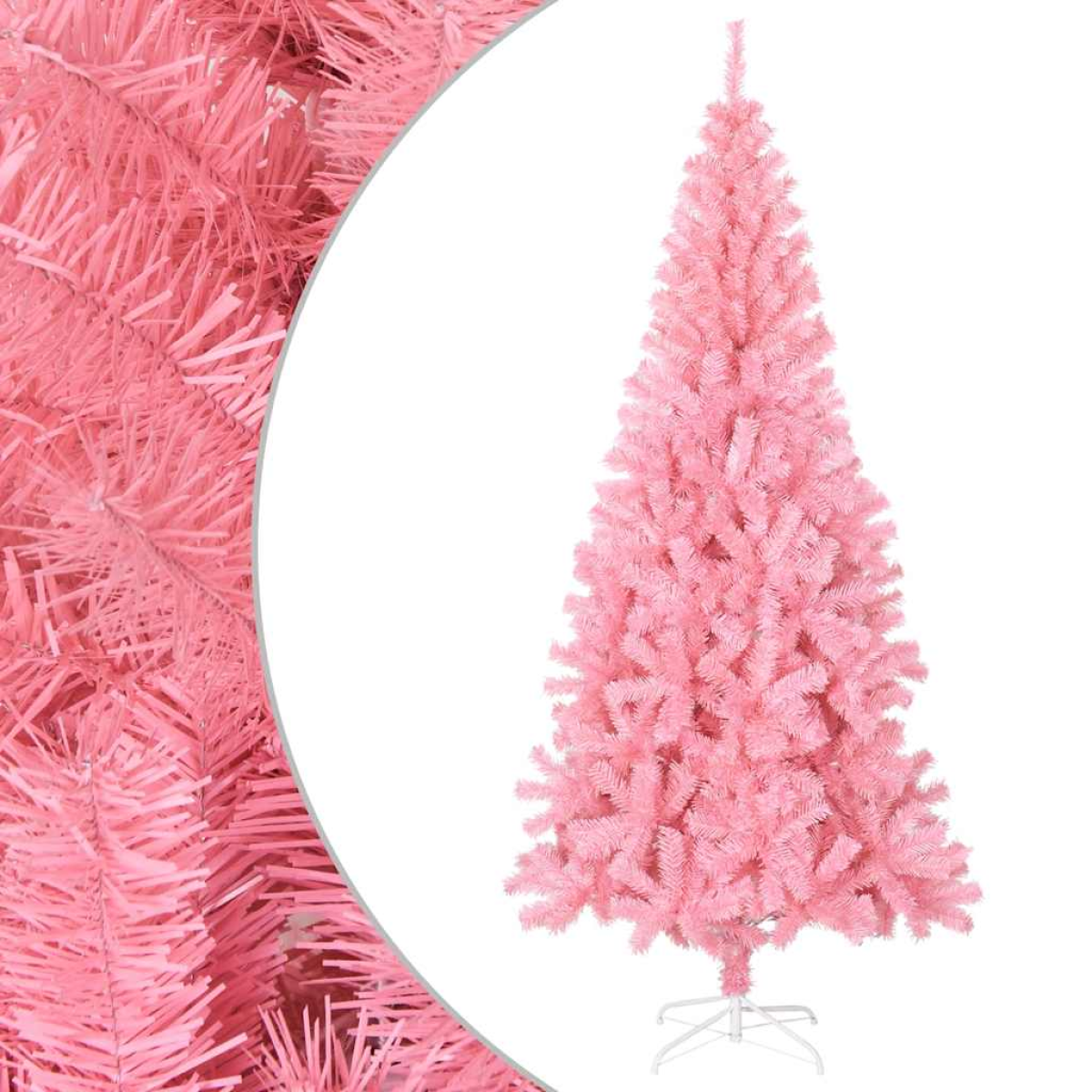 Vidaxl Pink Artificial Christmas Tree With Stand 180 Cm Pvc