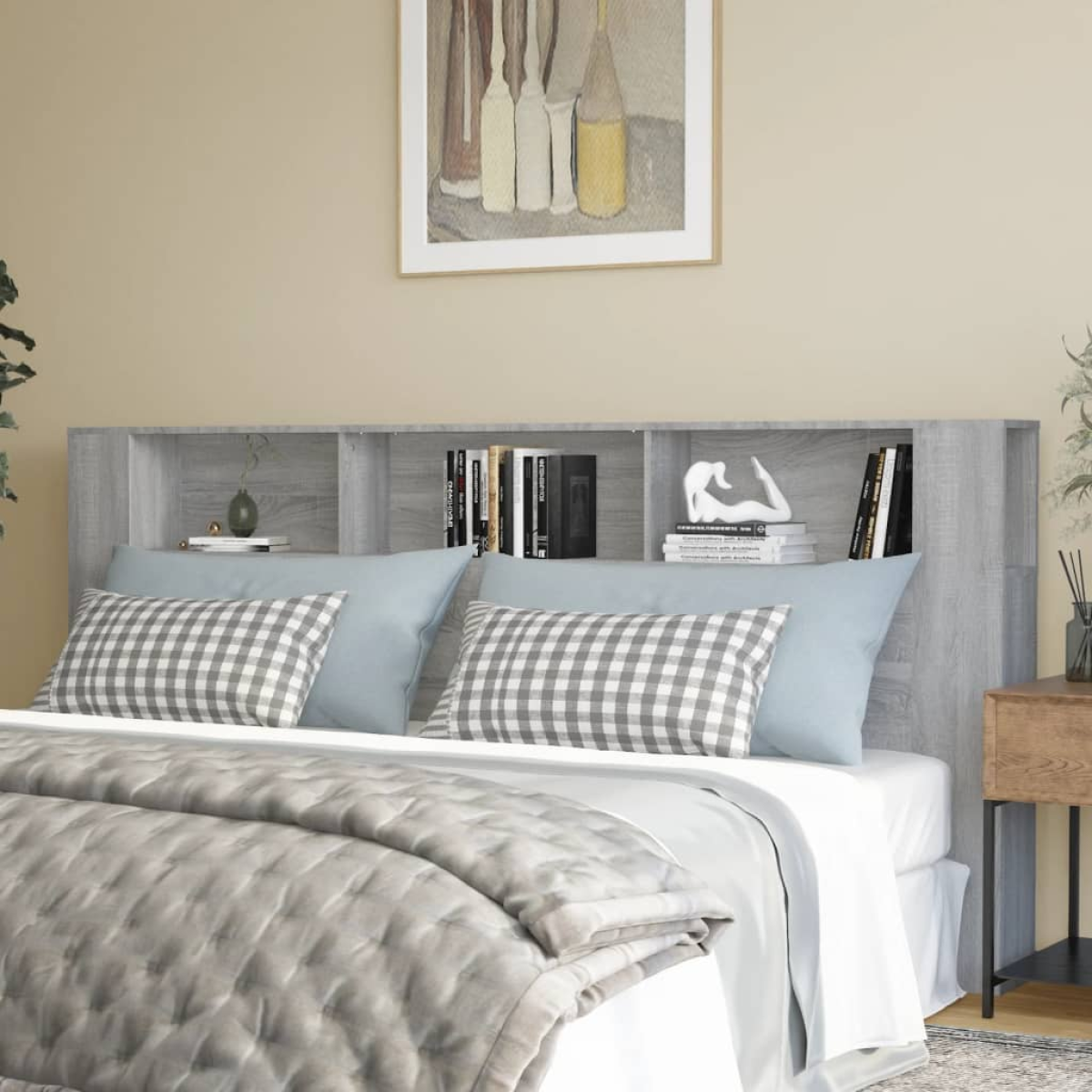 Grey Vidaxl Headboard Cabinet Sonoma 220X18.5x104.5 Cm