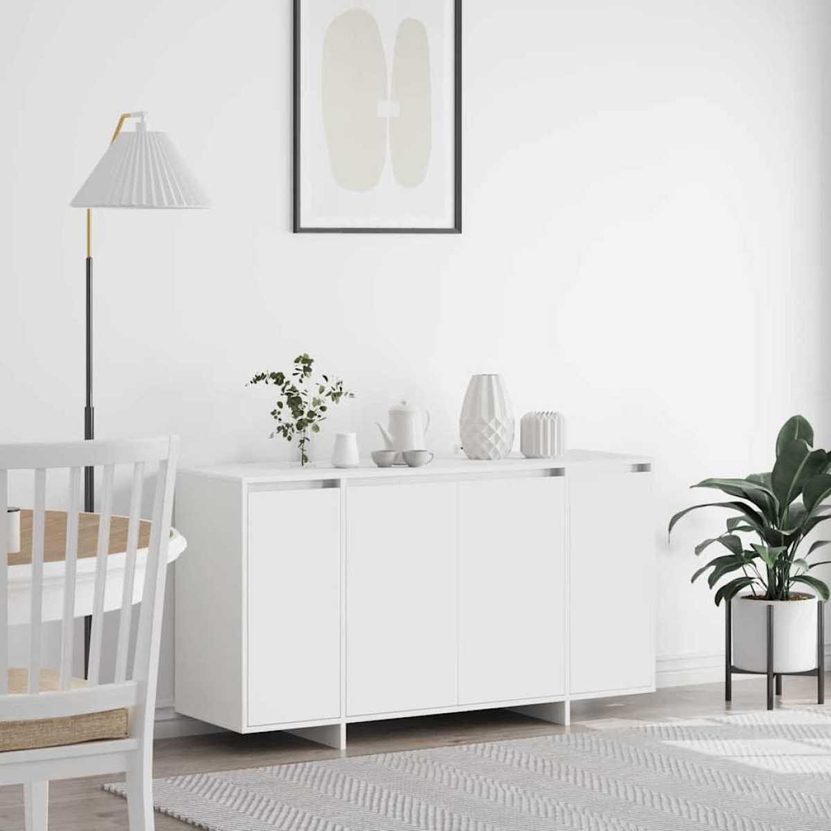 White Vidaxl Sideboard 135 X 41 X 75 Cm Engineered Wood