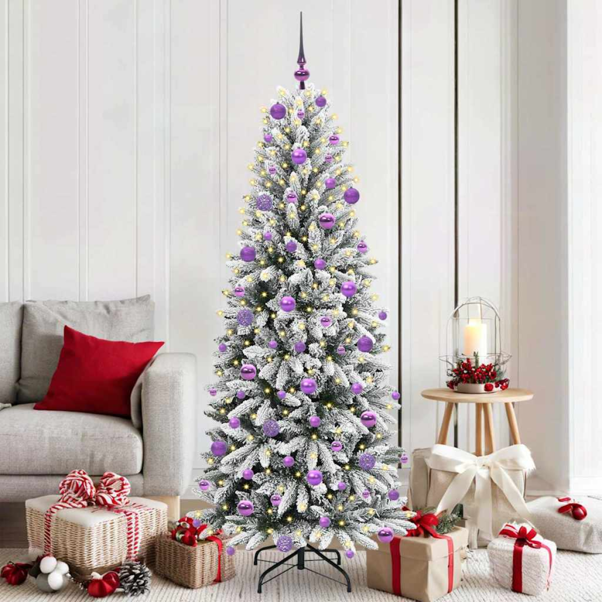 Vidaxl White Artificial Christmas Tree With 300 Leds With Stand 180 Cm