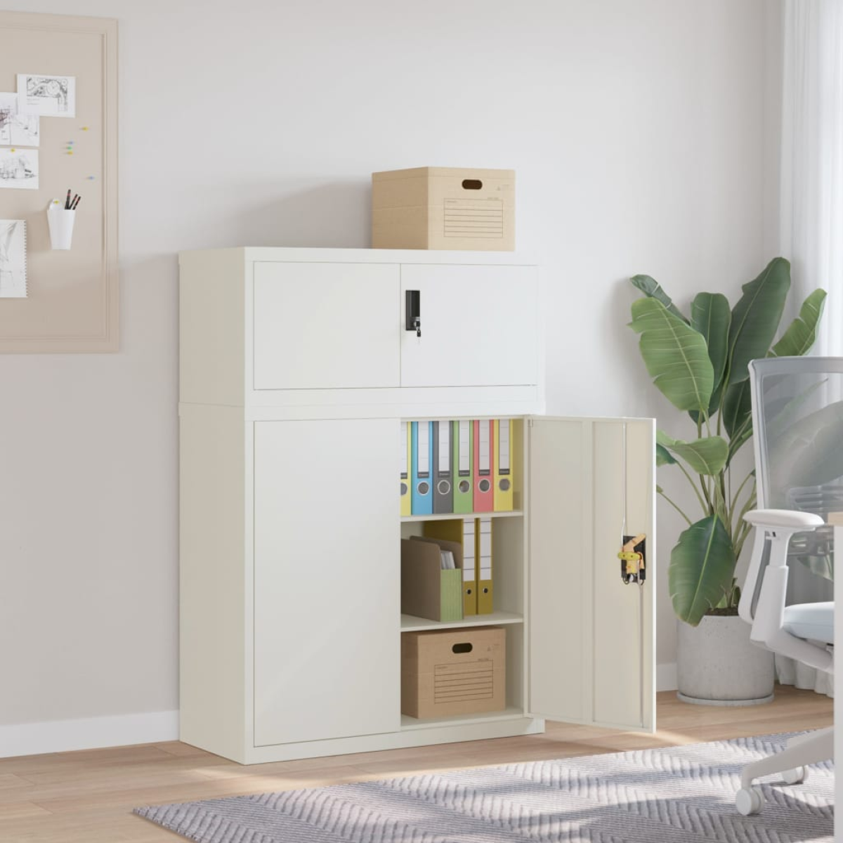 White Vidaxl File Cabinet 90X40x130 Cm Steel