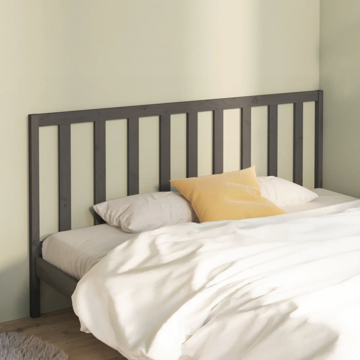 Photos - Other Furniture VidaXL Bed Headboard Grey 186x4x100 cm Solid Wood Pine 