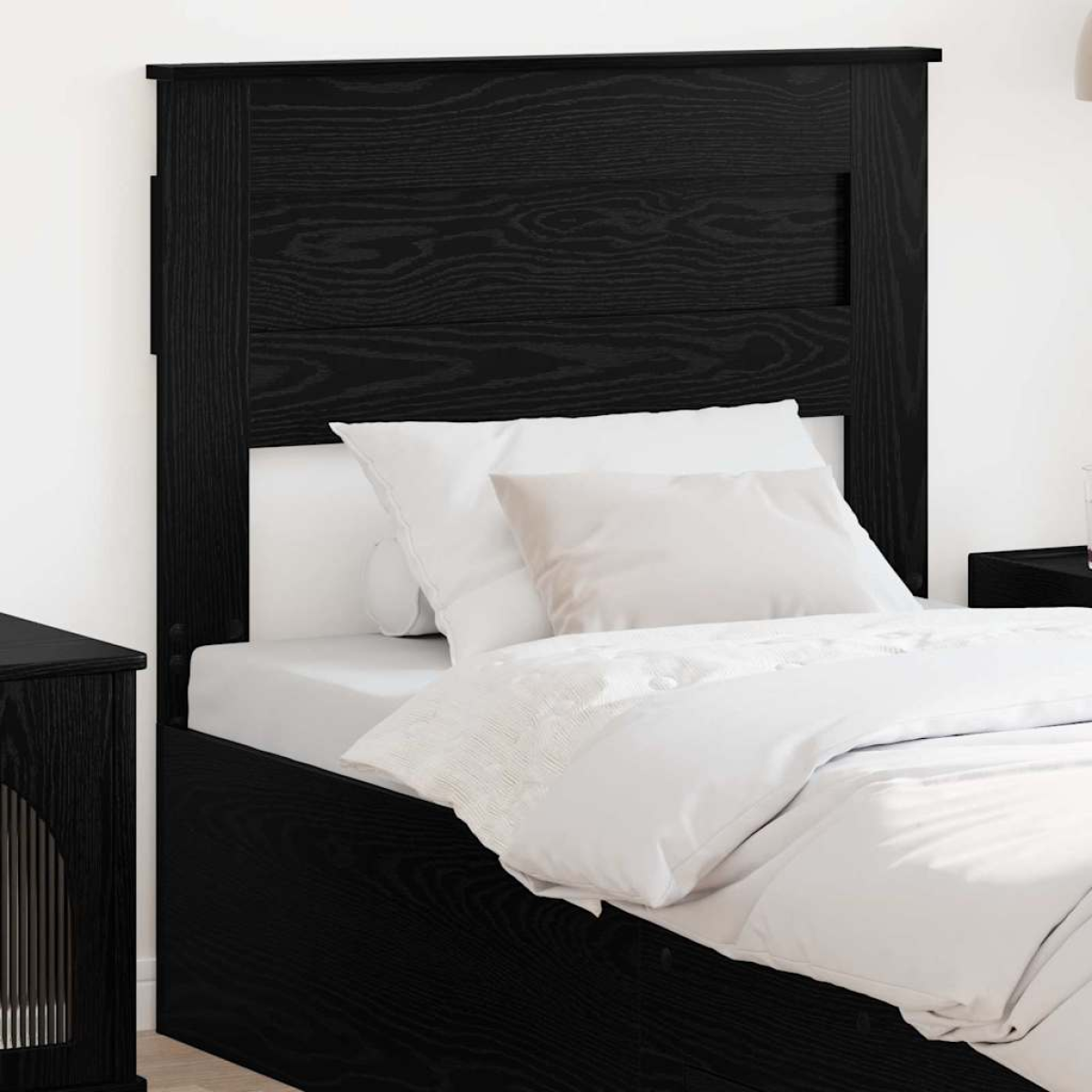 Black Vidaxl Headboard Oak 80 Cm Engineered Wood