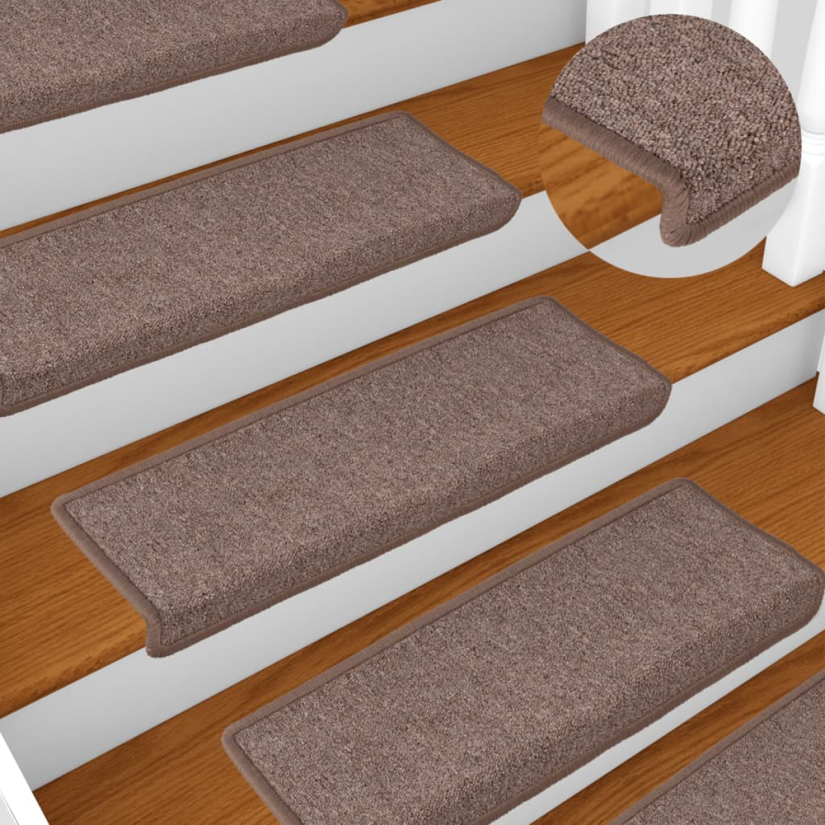Brown Vidaxl Stair Mats 15 Pcs 65X21x4 Cm Rectangular Edge