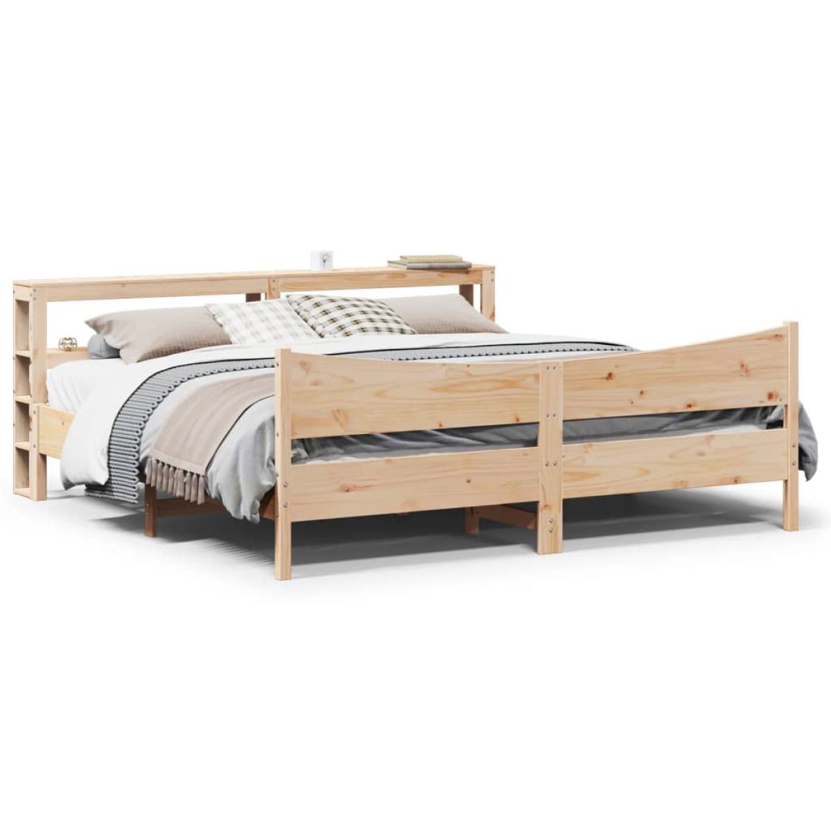 Vidaxl Bed Frame With Headboard 180X200 Cm Super King Solid Wood Pine