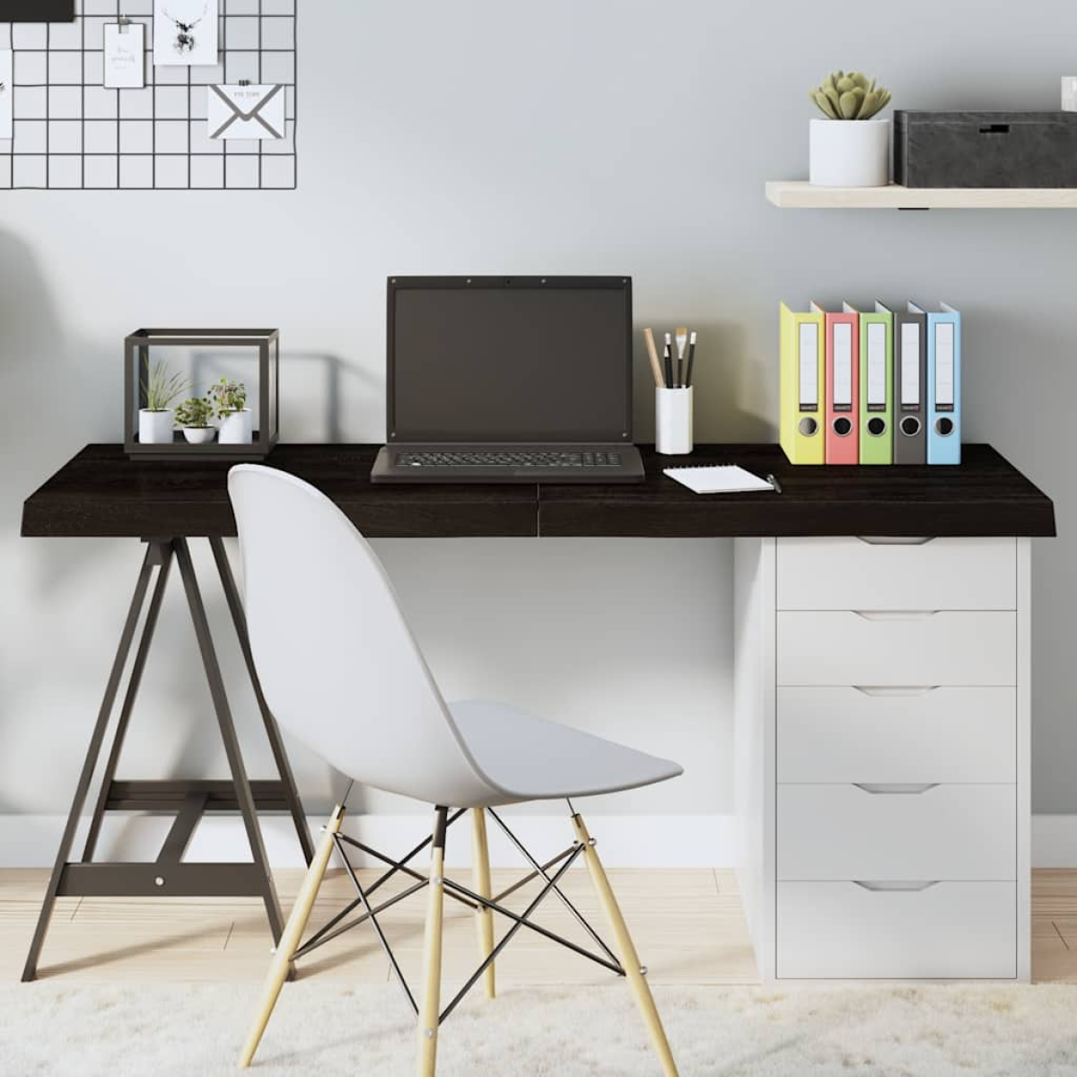 Photos - Kitchen System VidaXL Table Top Dark Brown 140x50x cm Treated Solid Wood Oak (2-6)