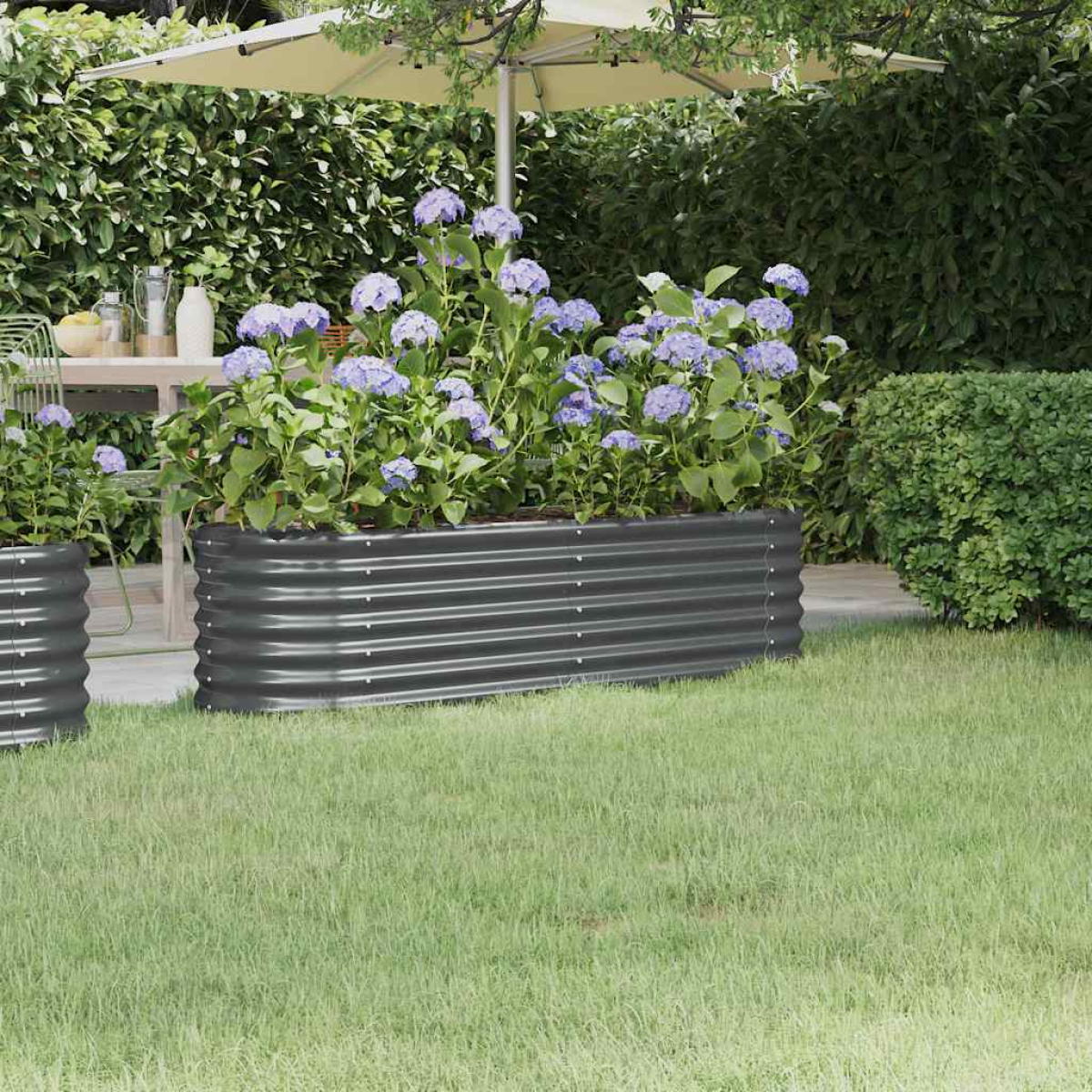 Anthracite Vidaxl Garden Raised Bed Galvanised Steel 152X40x36 Cm