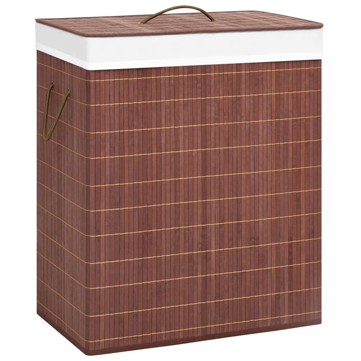 Brown Vidaxl Bamboo Laundry Basket 100 L