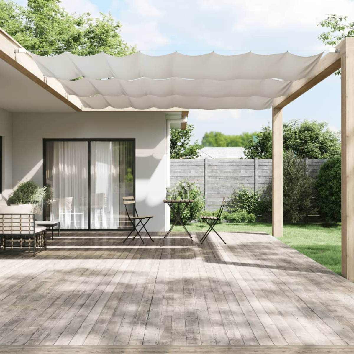 Vidaxl White Vertical Awning 140X420 Cm Oxford Fabric
