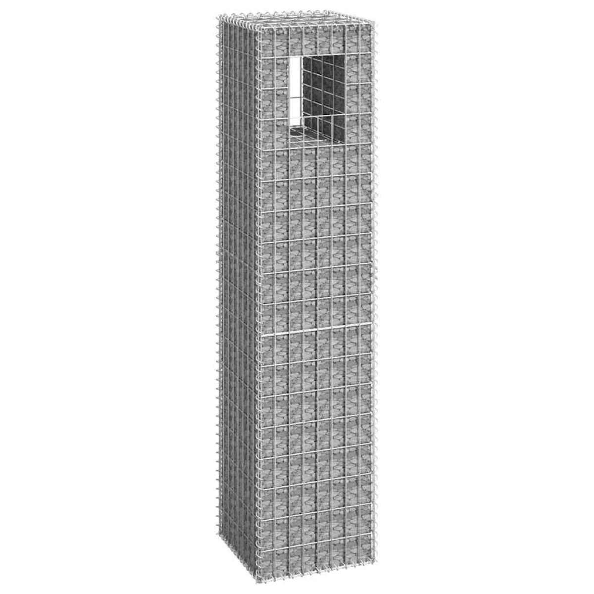 Photos - Plant Stand VidaXL Gabion Basket Post 40x40x180 cm Iron 