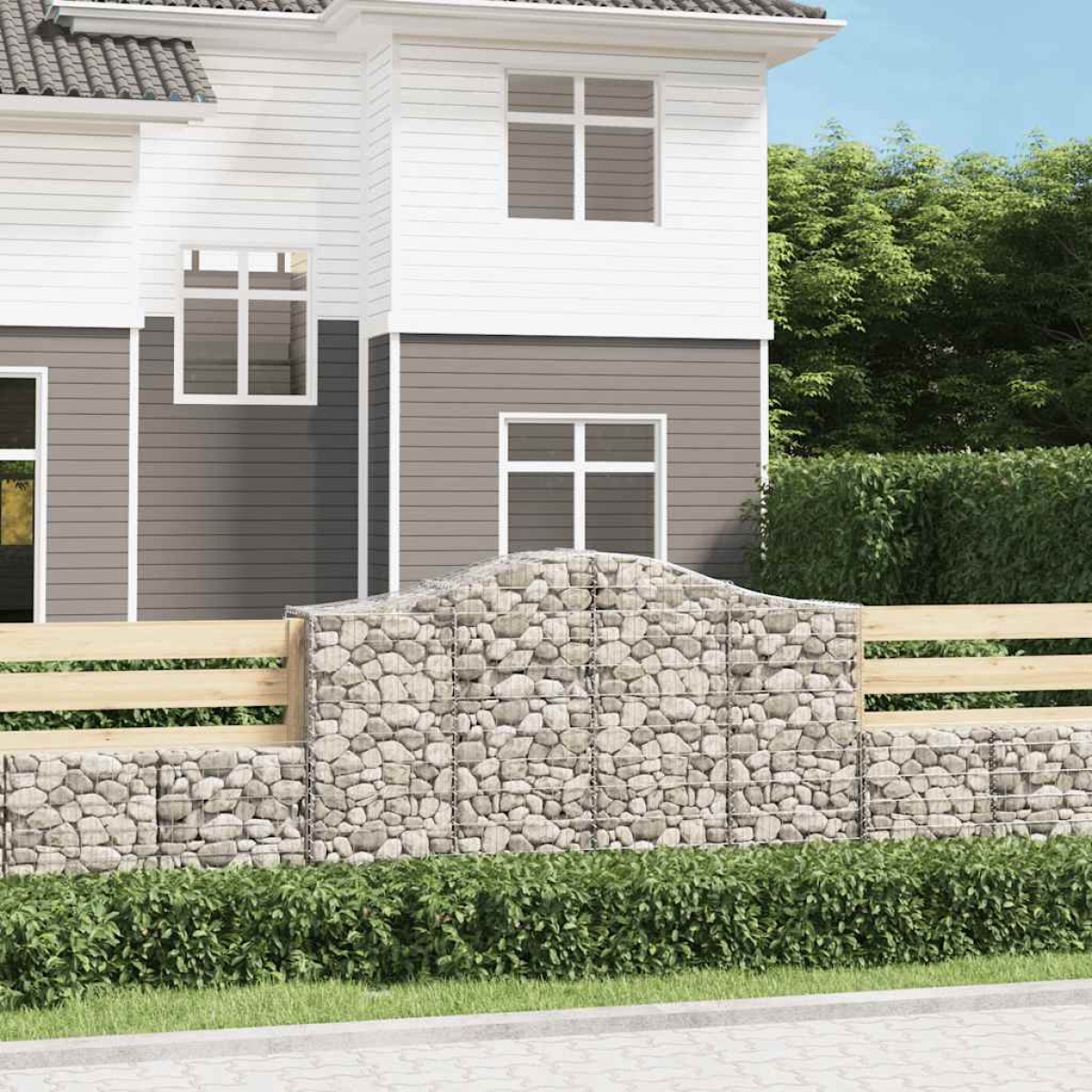 Photos - Flower Pot VidaXL Arched Gabion Baskets 10 pcs 200x50x120/140 cm Galvanised Iron 
