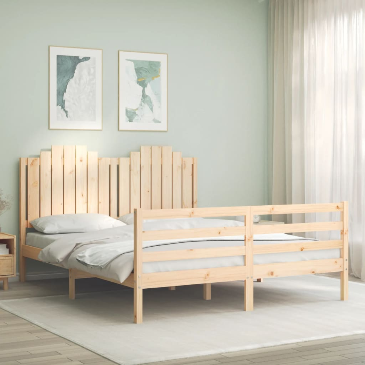 Vidaxl Grain Bed Frame Without Mattress 160X200 Cm Solid Wood