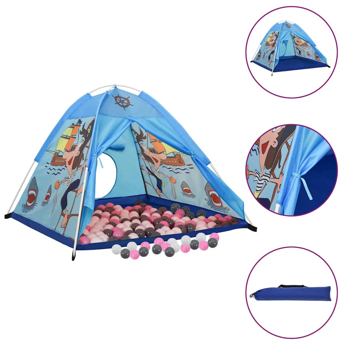 Blue Vidaxl Children Play Tent With 250 Balls 120X120x90 Cm