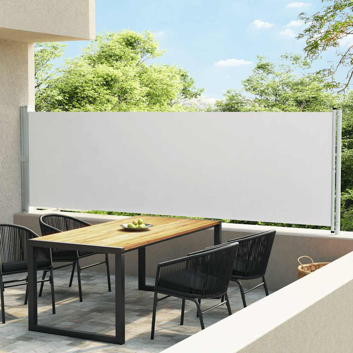 Vidaxl Cream Patio Retractable Side Awning 140X600 Cm