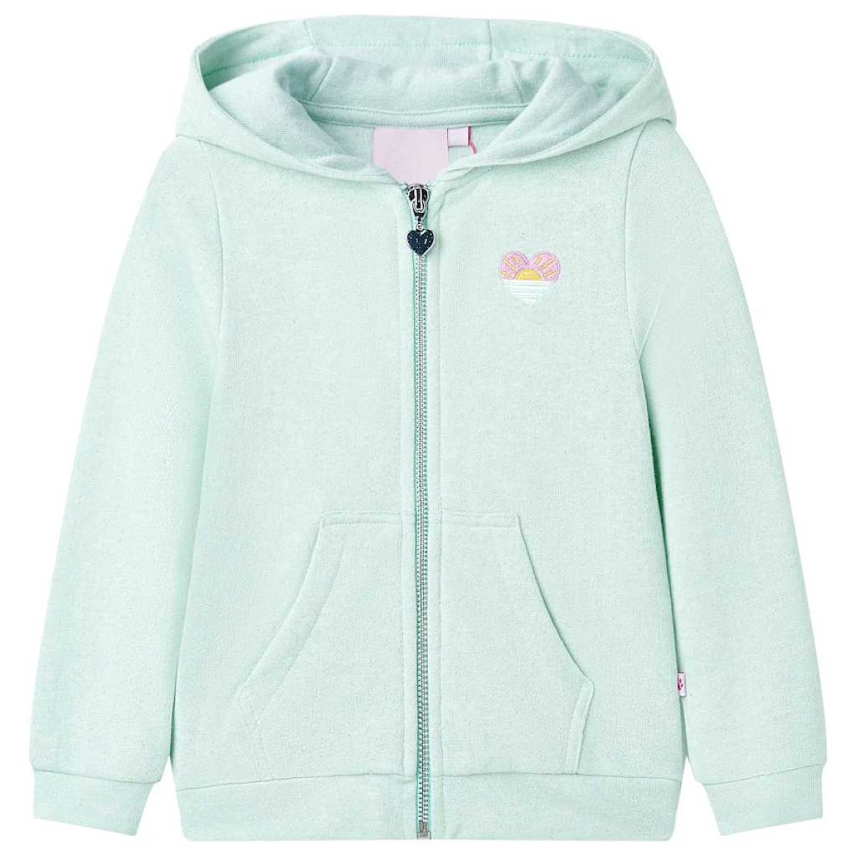 Vidaxl Light Kids' Hooded Sweatshirt With Zip Mint Mix 92