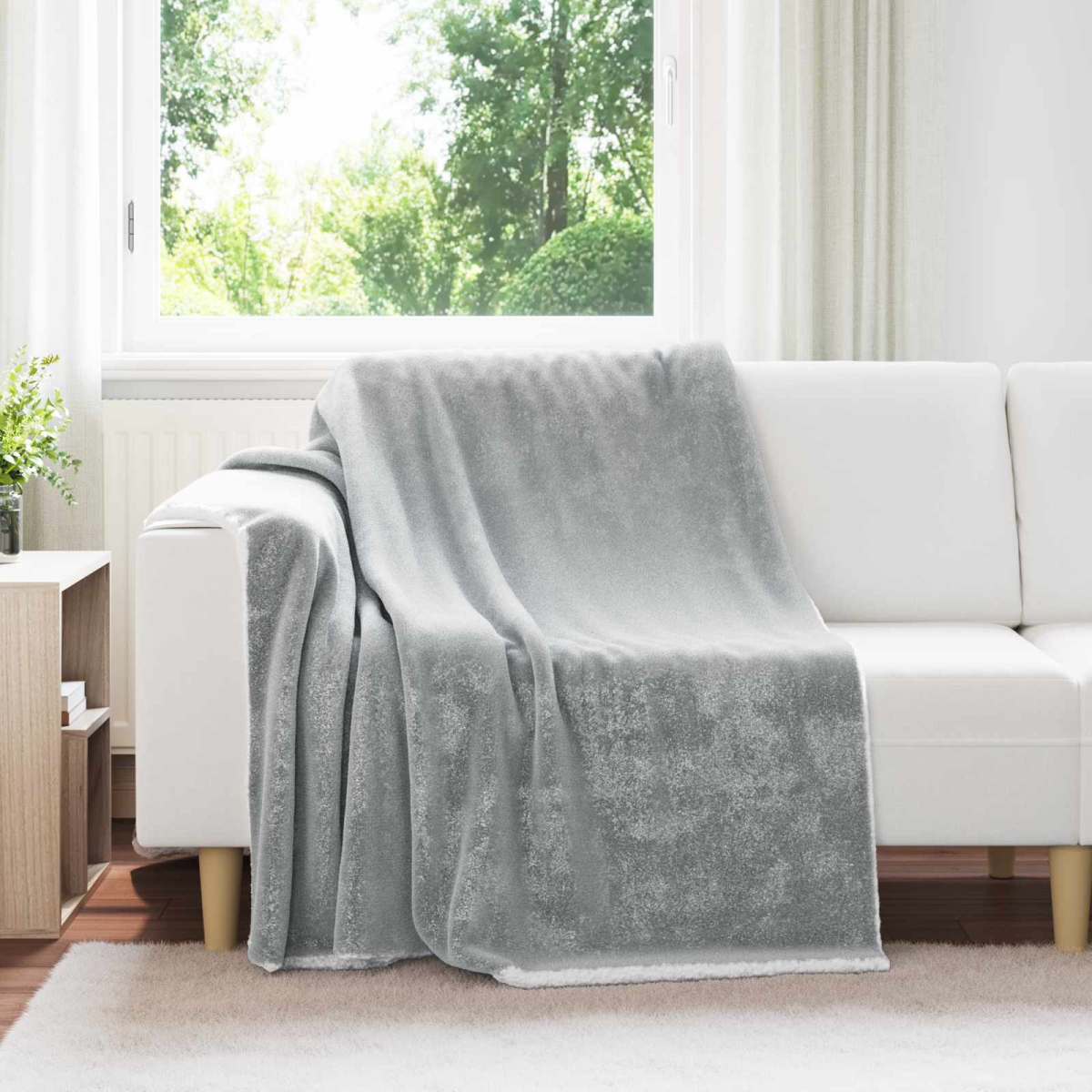 Grey Vidaxl Throw Blanket 150 X 200 Cm Fleece