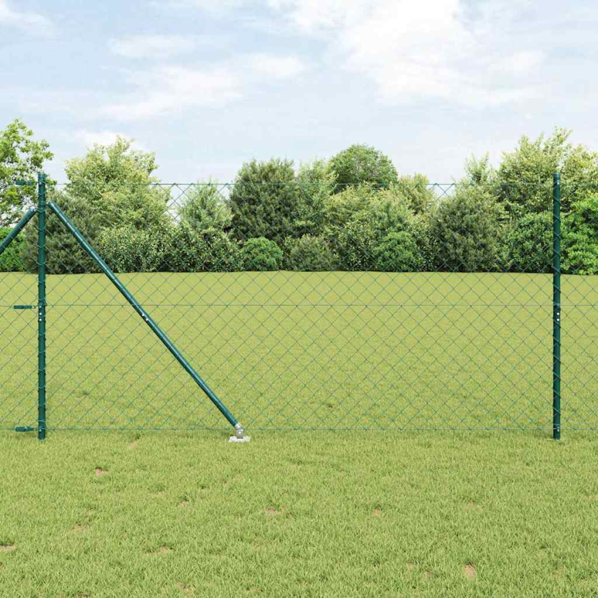 Vidaxl Green Fence Post 25 X 1.2 M (60 X 60 Mm Mesh) Steel And Pvc