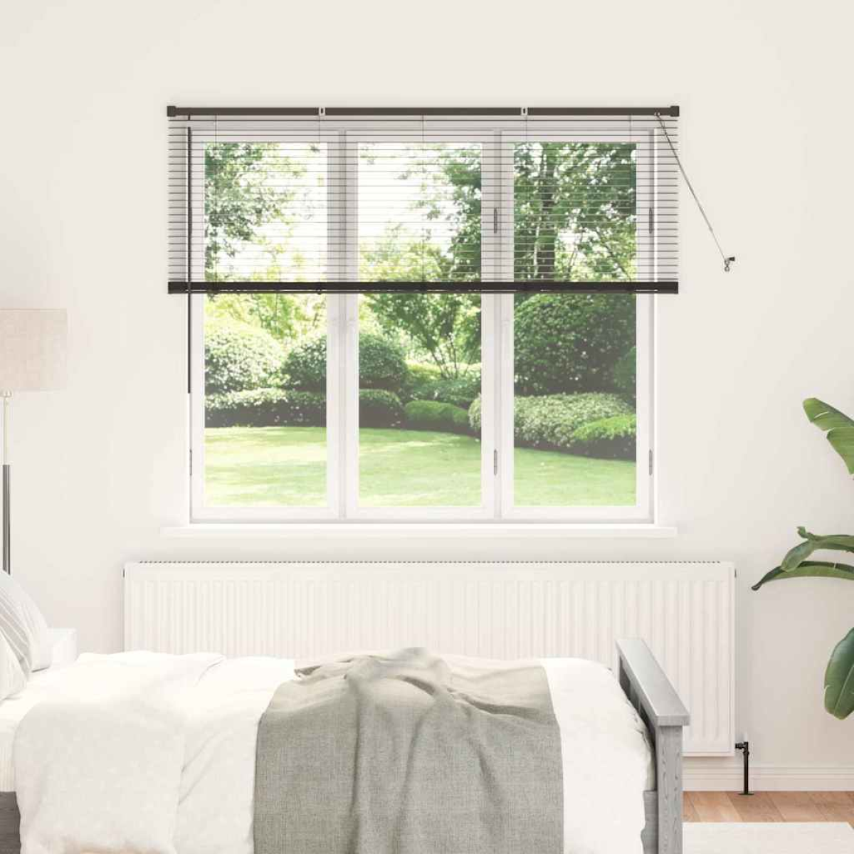 Vidaxl Black Venetian Blinds Height Adjustable 130 X 160 Cm Aluminium