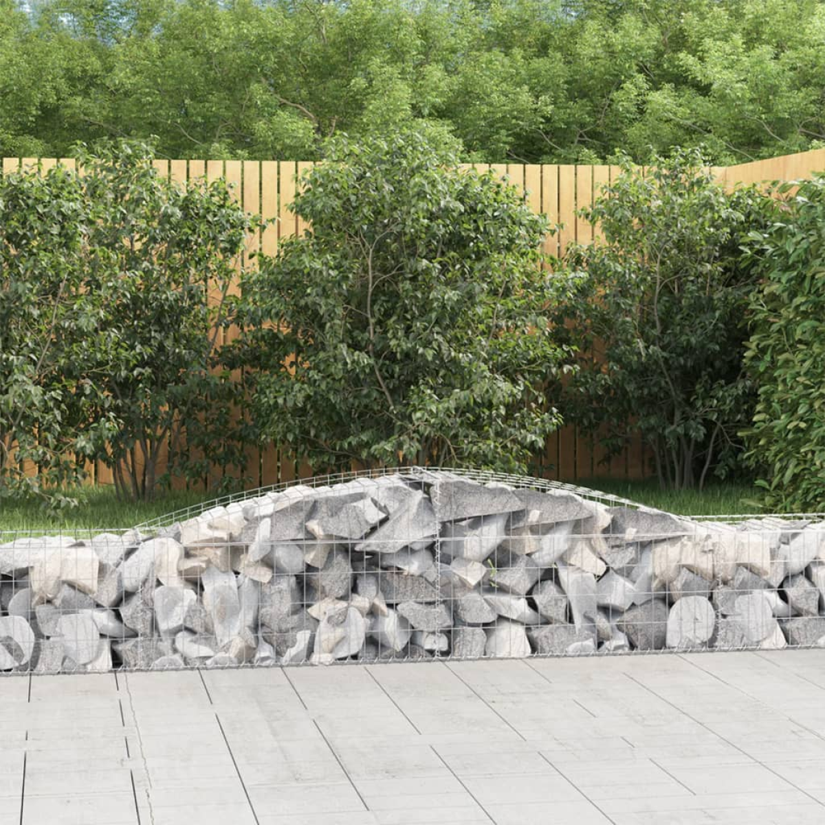 Photos - Flower Pot VidaXL Arched Gabion Baskets 6 pcs 400x50x40/60 cm Galvanised Iron 