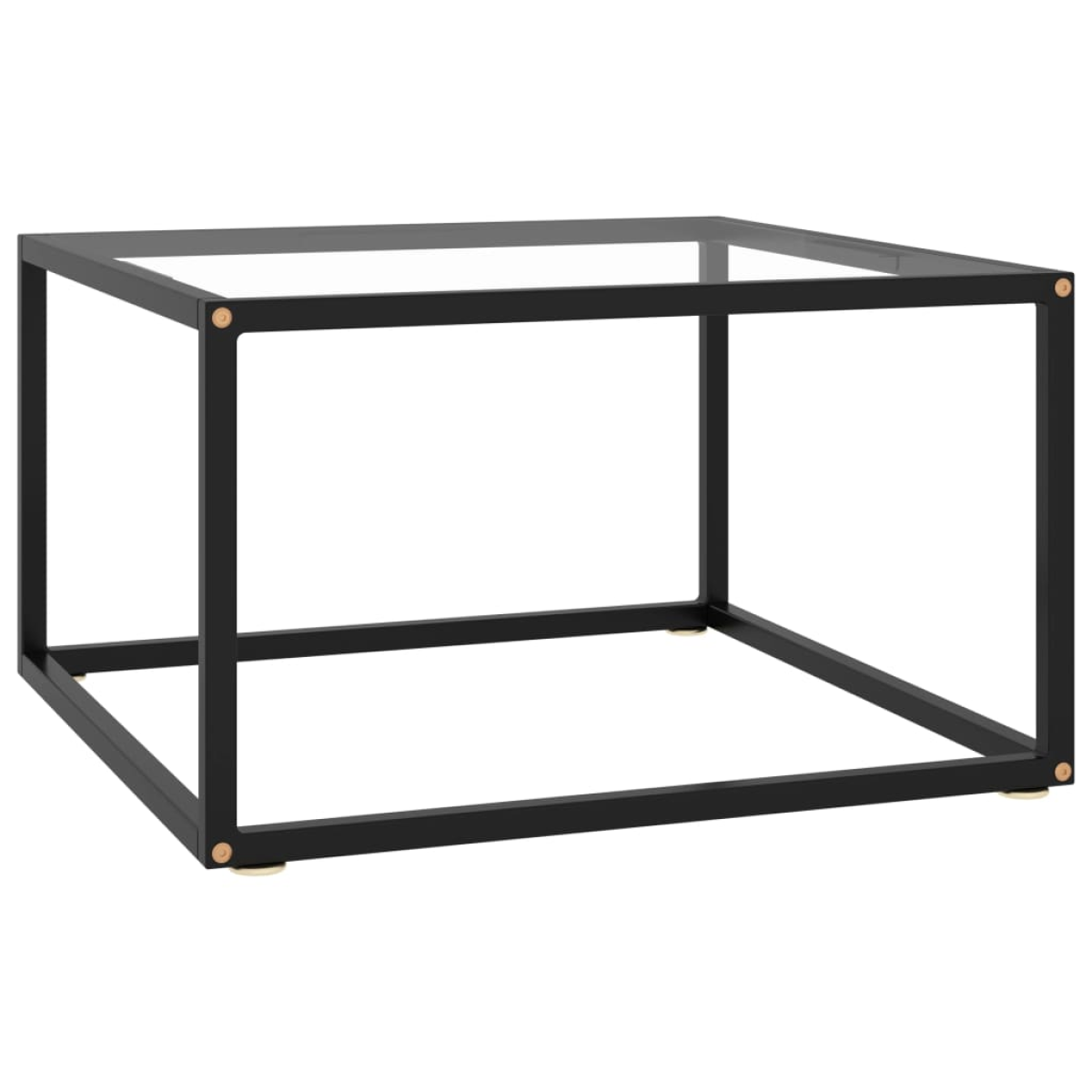 Vidaxl Black Coffee Table With Tempered Glass 60X60x35 Cm