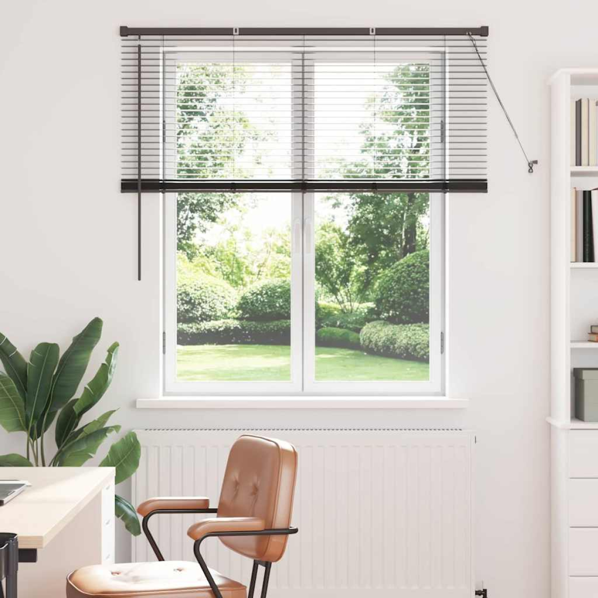Black Vidaxl Venetian Blinds Height Adjustable 130 X 130 Cm Aluminium