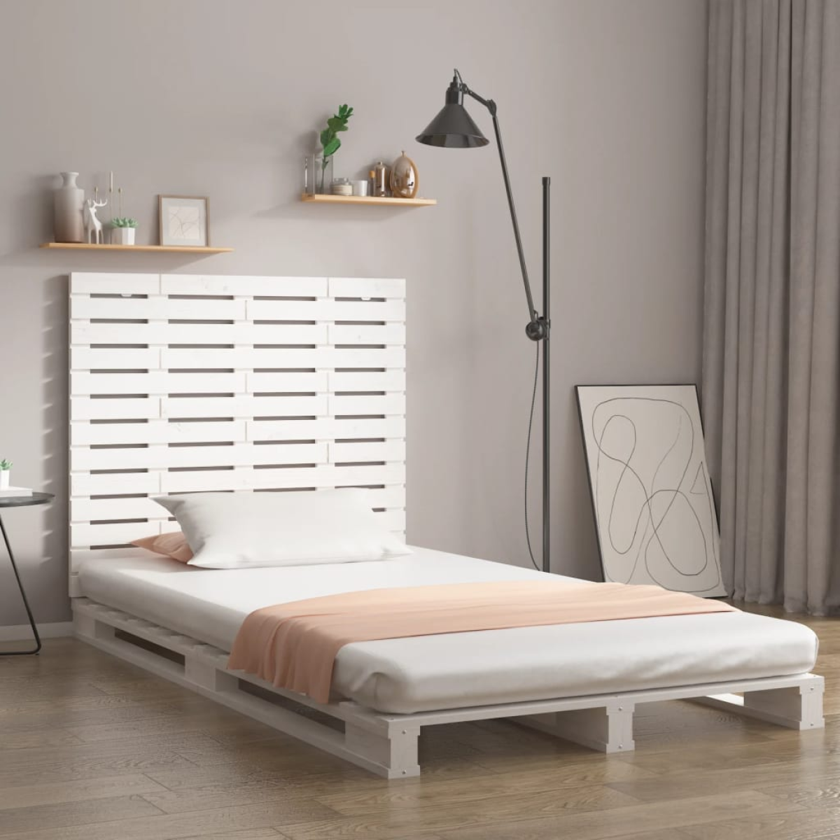 Photos - Other Furniture VidaXL Wall Headboard White 81x3x91.5 cm Solid Wood Pine 