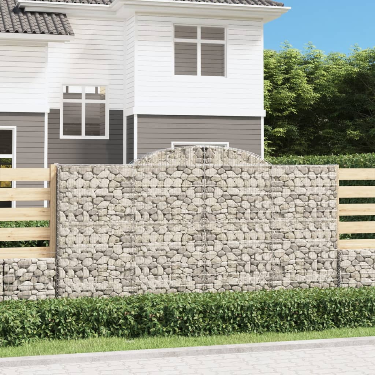 Photos - Flower Pot VidaXL Arched Gabion Basket 300x50x160/180 cm Galvanised Iron