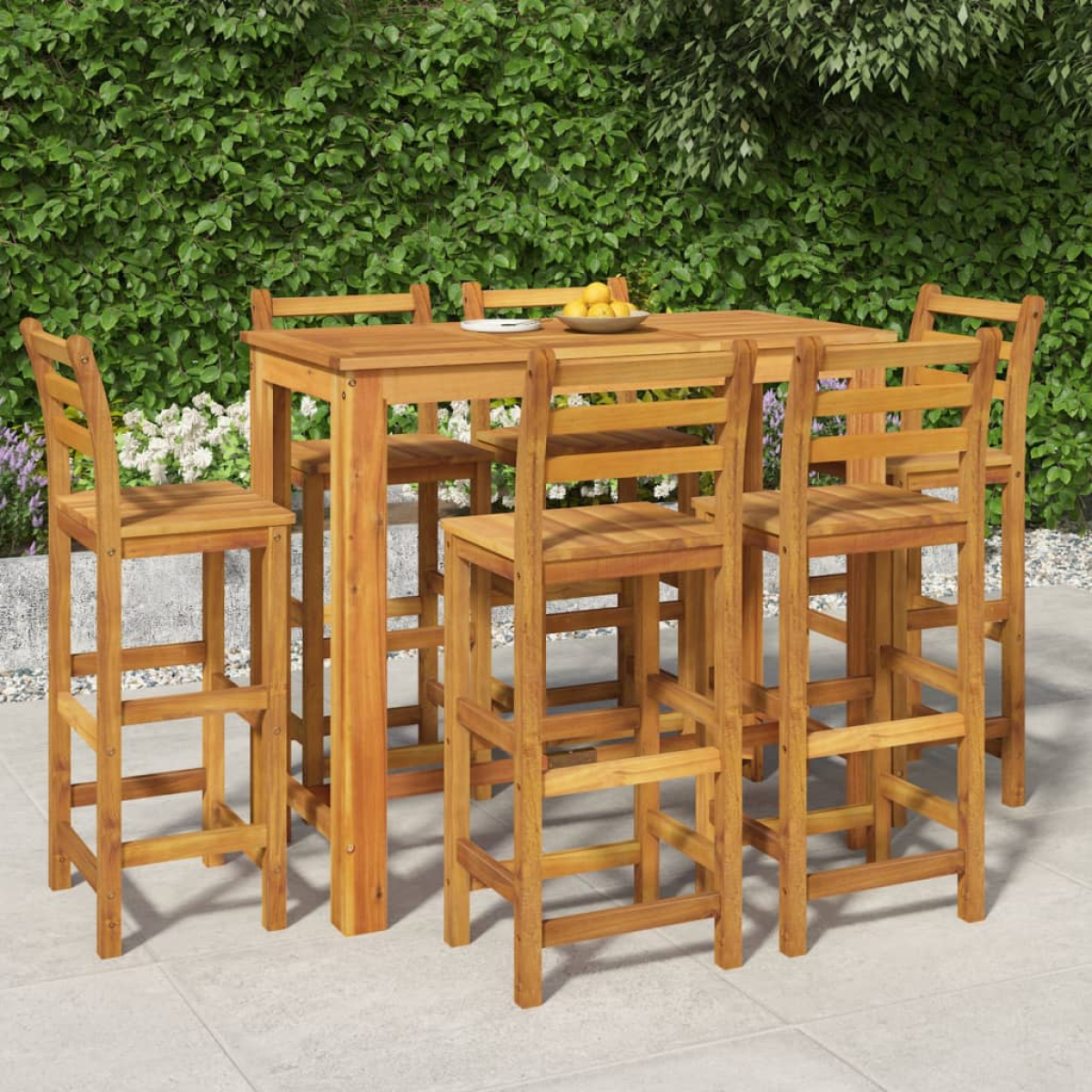 Photos - Garden Furniture VidaXL 7 Piece Garden Bar Set Solid Wood Acacia 