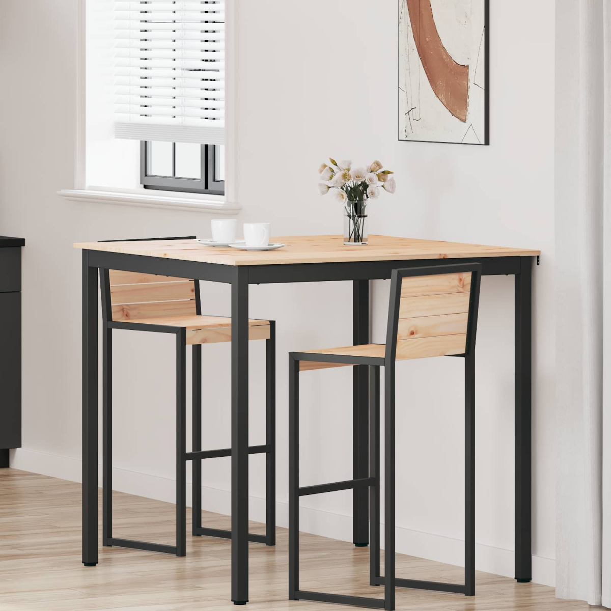 Vidaxl Grain Bar Table Natural 110 X 110 X 105 Cm Solid Pine Wood