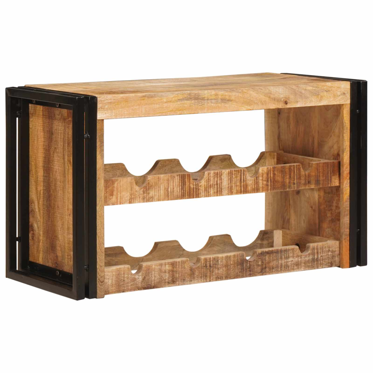 Vidaxl Brown Wine Rack 80 X 45 X 33 Cm Solid Rough Mango Wood