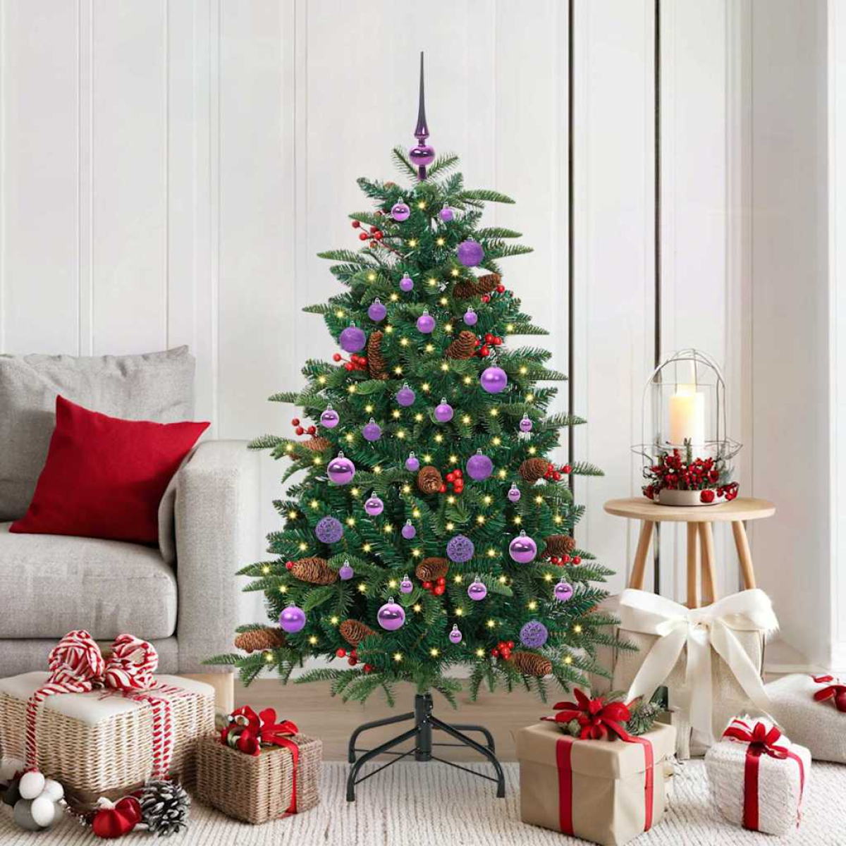 Vidaxl Green Artificial Christmas Tree With 150 Leds With Stand 150 Cm