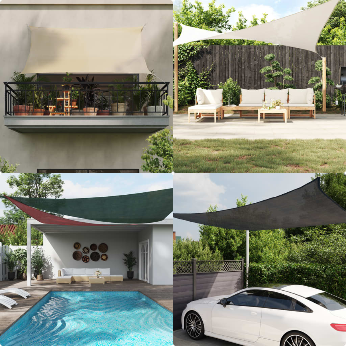 Beige Vidaxl Sunshade Sail 160 G/M² 4.5X4.5x4.5 M Hdpe