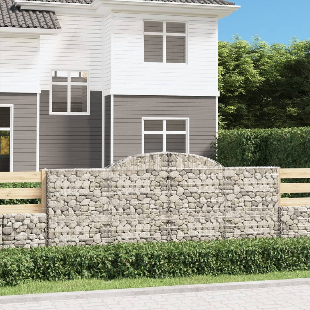 Photos - Plant Stand VidaXL Arched Gabion Baskets 11 pcs 300x30x120/140 cm Galvanised Iron 