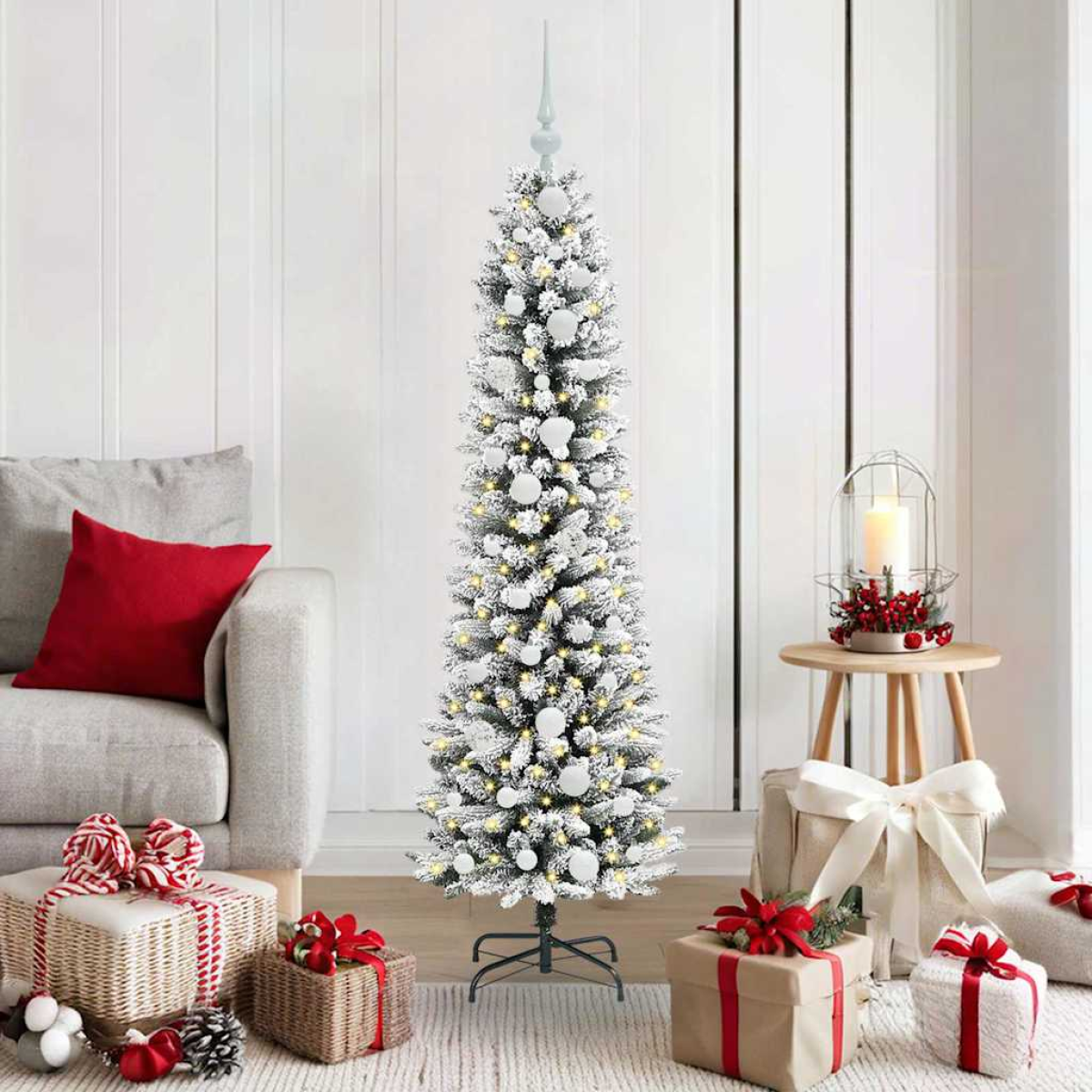 Vidaxl White Artificial Christmas Tree With 150 Leds With Stand 150 Cm
