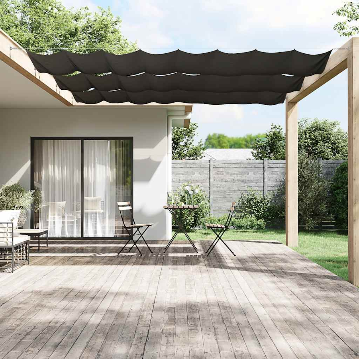 Vidaxl Anthracite Vertical Awning 140X600 Cm Oxford Fabric